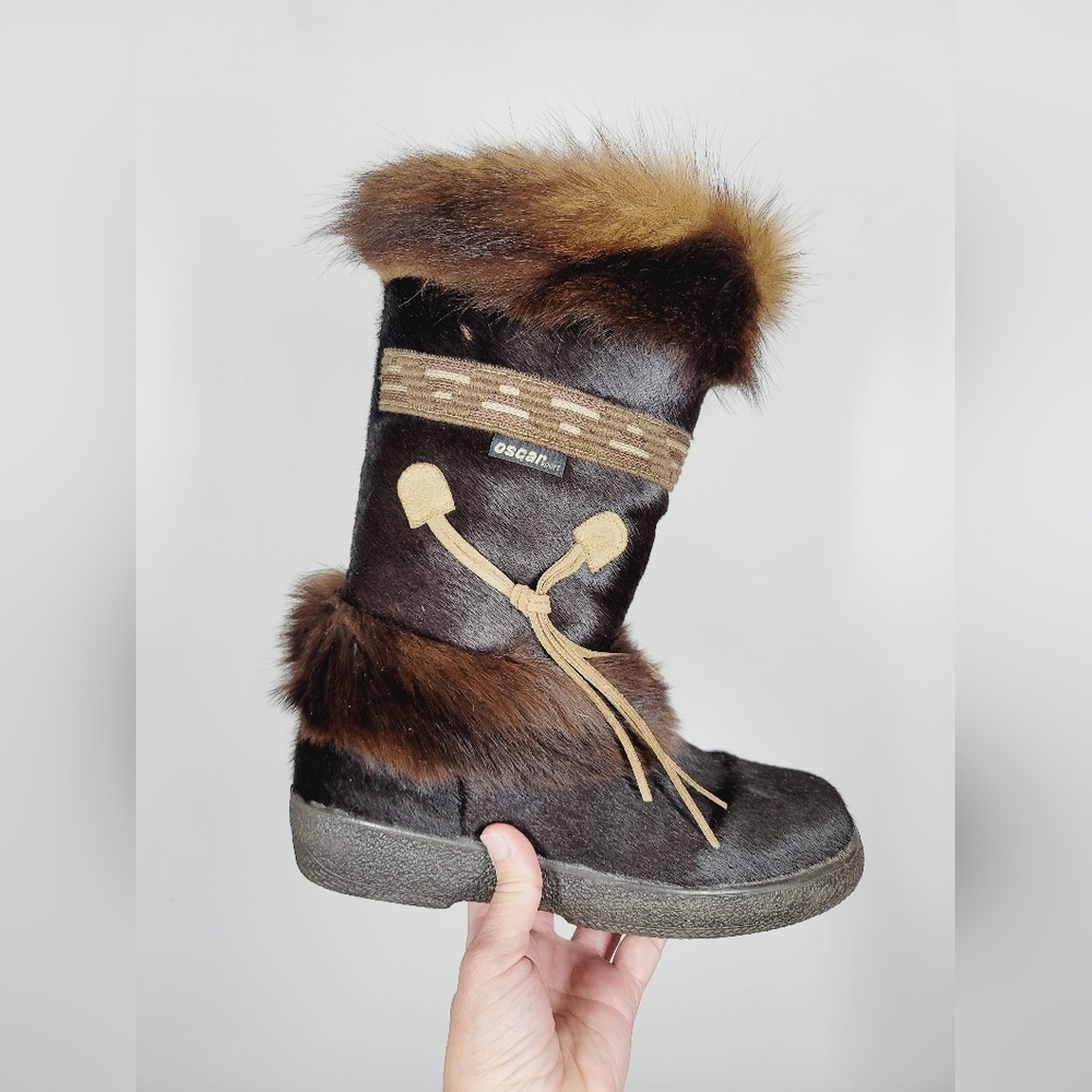 Oscar CRISTINA Fur Winter Snow Boots, Size 41